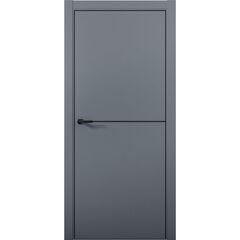 Купить Межкомнатная дверь эмалит Pd 2N Палладий антрацит алюминиевая кромка Al Black Edition глухая