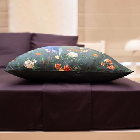 Наволочка 50x70 Mollen Журавль темно-бирюзовая шелковая