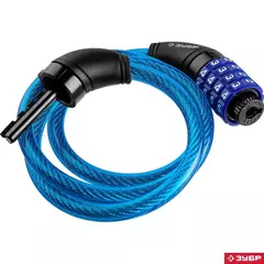 ЗУБР 950 мм, d 10 мм, кодовый, с изменяемым кодом, тросовый замок, Профессионал (37262-95)