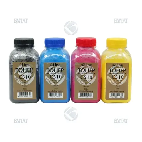 Тонер БУЛАТ s-Line 44469752 (Glossy) для Oki C510, C511, MC561 (Жёлтый, банка 100 г)