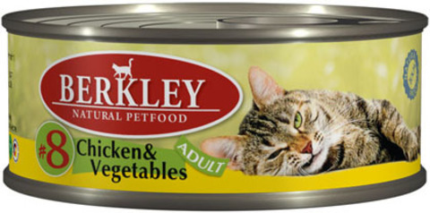 Консервы Berkley №8 Цыпленок с овощами для кошек