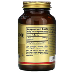 Solgar, L-Methionine, 500 mg, 90 Vegetable Capsules
