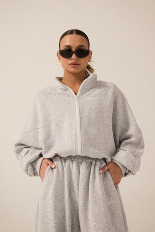 Толстовка на молнии GREY MELANGE ONESIZE