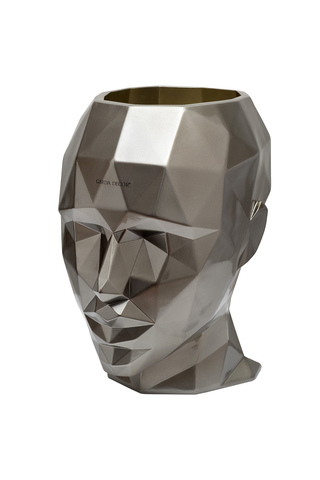 Кашпо для цветов декоратвное Garda Decor Голова женщины серое