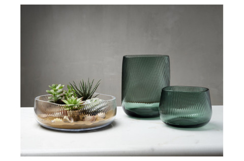 Ваза прямоугольная 20х18см Nude Glass Опти бирюзовая