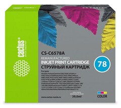 Картридж струйный Cactus CS-C6578A №78 многоцветный (39мл) для HP DJ 916c, 920, 920c, 920cvr, 920cw, 920cxi, 930, 930c, 930cm, 930p, 932c, 935c, 940, 940c, 940cvr, 940cw, 940cxi, 950, 950c, 952c, 959, 959c, 960, 960c, 960cse, 960cxi, 970, 970c, 970cs