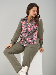 Костюм с брюками КБ-384/хаки-пионы