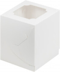 Короб картонный белый под 1 капкейк 90*90*120 мм