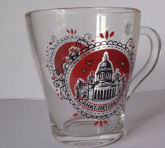 кружка 250 мл стекло с видами Петербурга