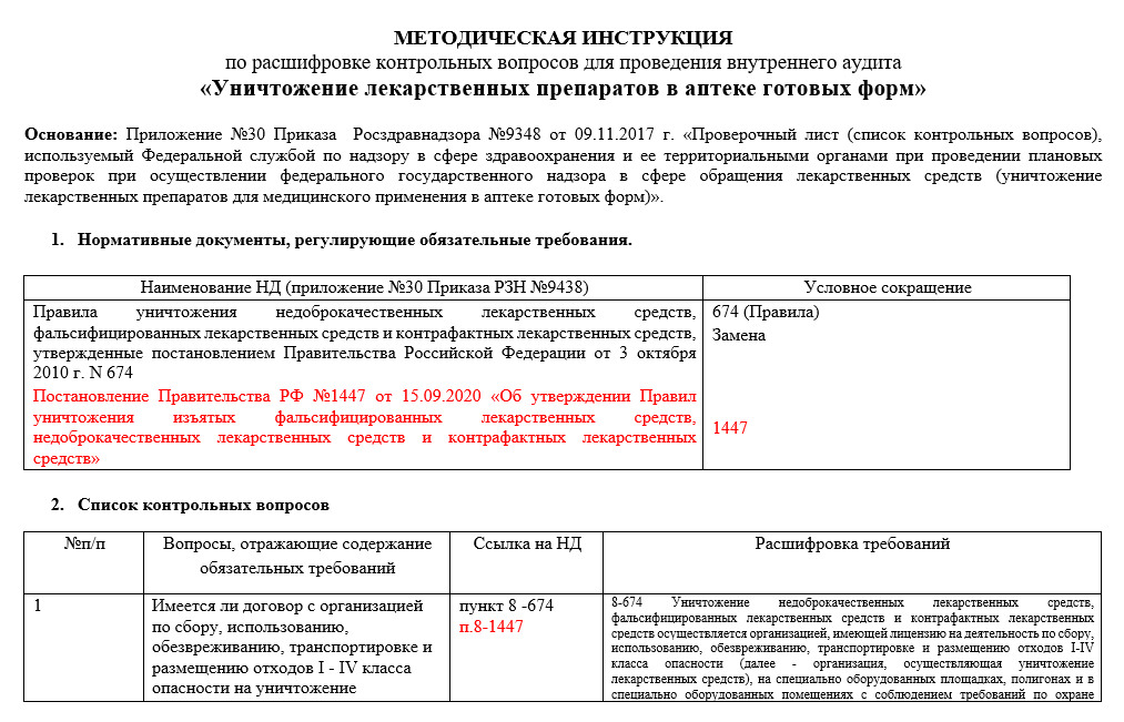 Утверждении методических инструкции