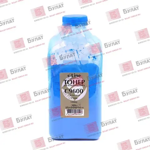 Тонер БУЛАТ s-Line 42918963 (Glossy) для Oki C9600, C9650, C9850 (Голубой, банка 380 г)
