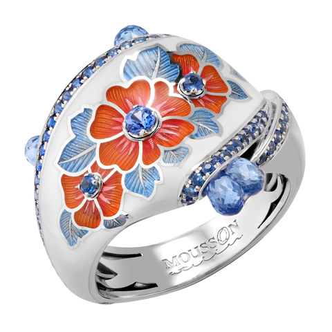 Кольцо с Сапфирами, Эмаль, R0097-0/12