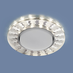 Точечный светильник с LED подсветкой Elektrostandard 3038 GX53 SL/WH зеркальный/белый