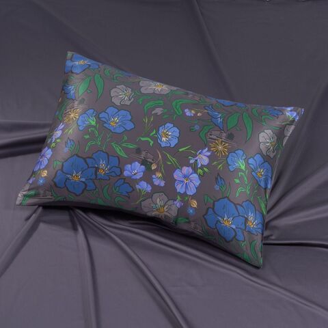 Наволочка 50x70 Mollen Лен цветет графитно-серая