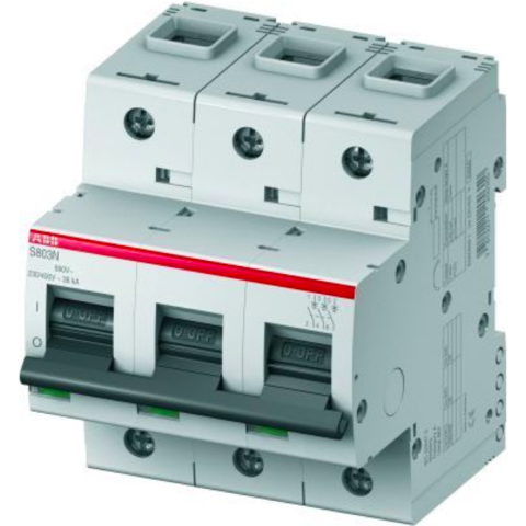 Автоматический выключатель 3-полюсный 16 А, тип C, 20 кА S803N C16. ABB. 2CCS893001R0164
