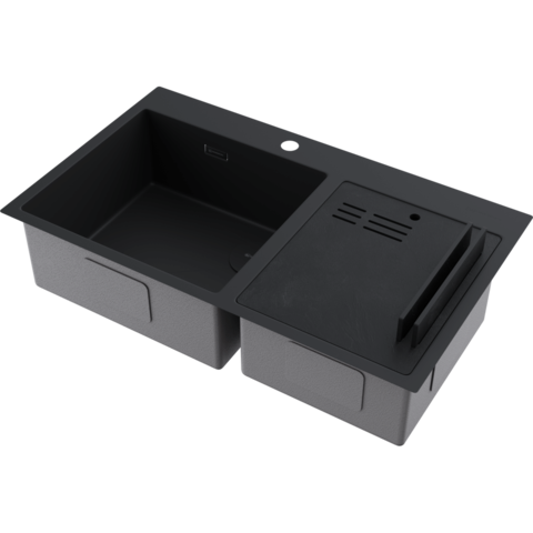 Omoikiri 4997047 Мойка Akisame 86-2-GB Side нерж.сталь/графит