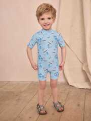 Костюм плавательный слитный для мальчика Next AG2-985, Голубой