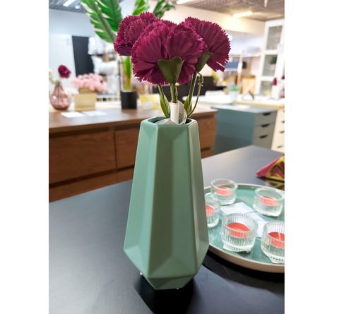 Ваза керамическая Zundert, 20х10 см, зеленый