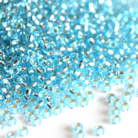 15/0 RR-0018 Бисер круглый Миюки /Miyuki round 15/0 Aqua Silver Lined
