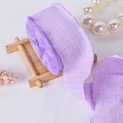 Лента полиэстер жатая с волнистым краем (4,0см*9,14м), Сиреневый, 1 шт.