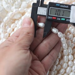 Жемчуг натуральный речной, рис, 8,5-11,3 мм, 1 нить, Ж026