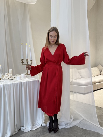 Платье Кимоно алый