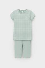 пижама  для девочки  К 1641/голубая дымка,двойная клетка