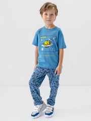 270001C-40 Пижама для мальчика (футболка, брюки), Светло синий