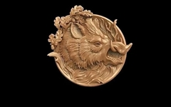 Силиконовый молд Кабан (медальон) № 0471