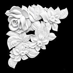 Силиконовый молд Угол цветочный левый