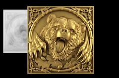 Силиконовый молд № 2761 Панно Медведь в рамке