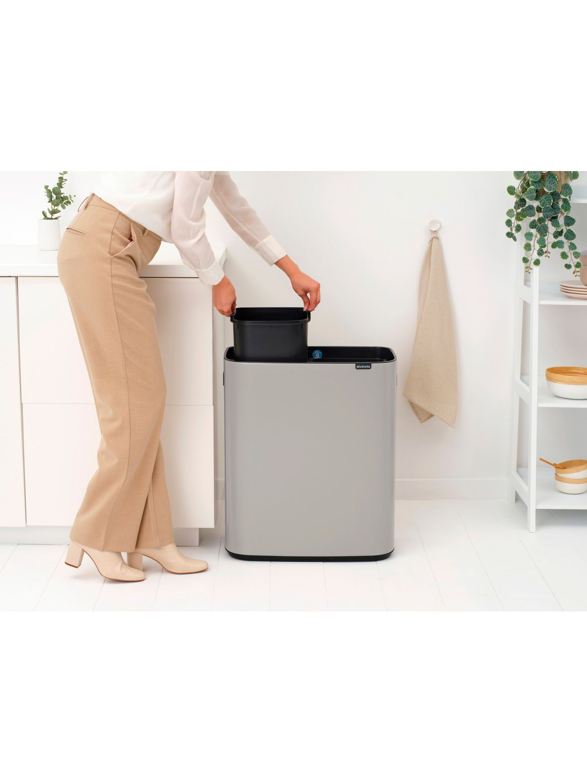 Мусорный бак Bo Touch Bin (2 х 30 л), Светло-серый, арт. 255045 - фото 4