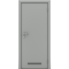 Купить Межкомнатная влагостойкая дверь серая с вентиляционной решеткой