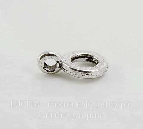 Бейл (цвет - античное серебро) 13х9 мм, 5 штук