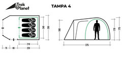 Кемпинговая палатка Trek Planet Tampa 4 (70217)