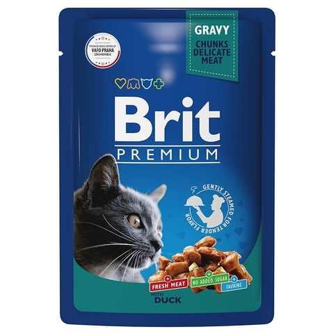 Brit Premium пауч для взрослых кошек (утка) 85г