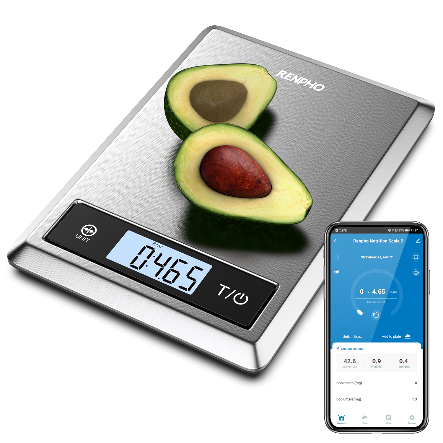 Кухонные весы Renpho Smart Food Scale 2 ES-SNS01 – купить за 2 999 ₽ |  Renpho Официальный магазин