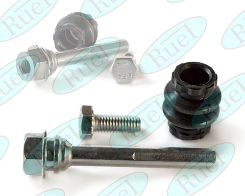 ПАЛЕЦ СУППОРТА ПЕРЕД НАПРАВЛЯЮЩИЙ С ПЫЛЬНИКОМ И БОЛТОМ LOGAN (ВЕНТ ДИСК) RUEI