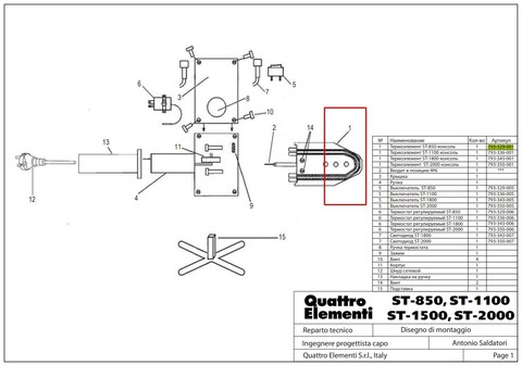 Термоэлемент QUATTRO ELEMENTI ST-850 консоль (793-329-001)