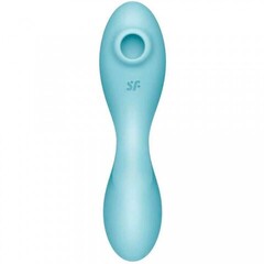 Вакуумный стимулятор с вибрацией Satisfyer Curvy Trinity 5+ голубой