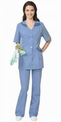 Костюм женский: куртка, брюки светло-голубой с тёмно-синим