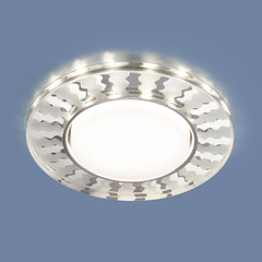 Точечный светильник с LED подсветкой Elektrostandard 3038 GX53 SL/WH зеркальный/белый