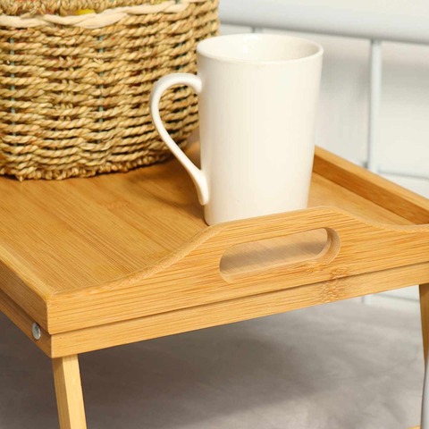 Столик поднос для завтрака из бамбука складной 30x50