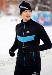 Теплая лыжная куртка Nordski BASE Black/Blue мужская