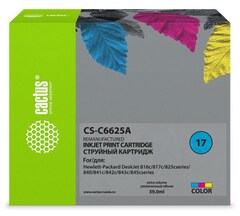 Картридж струйный Cactus CS-C6625A №17 многоцветный (480стр.) (39мл) для HP DJ 816c, 817, 825, 840, 841c, 842c, 843c, 845c