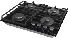 Варочная панель Gorenje GT642AB, газовая, чугунные решетки, электроподжиг, газ-контроль