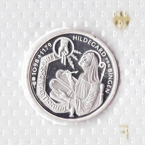 10 марок. 900 лет со дня рождения Хильдегард из Бингена (F) Серебро. 1998 г. PROOF. В родной запайке