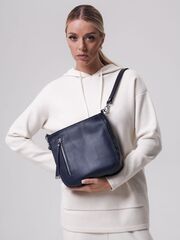 Сумка кожаная кросс-боди Deboro 3410 фиолетовый цветок