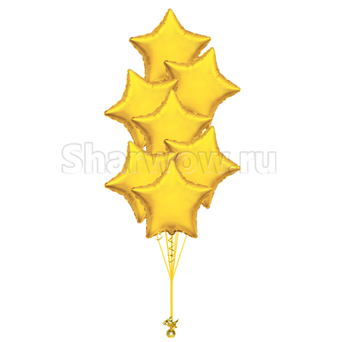 Букет из шаров звезд золотой