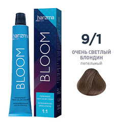 Крем-краска для волос Harizma Bloom 9/1, очень светлый блондин - пепельный, 100 мл (h30910)